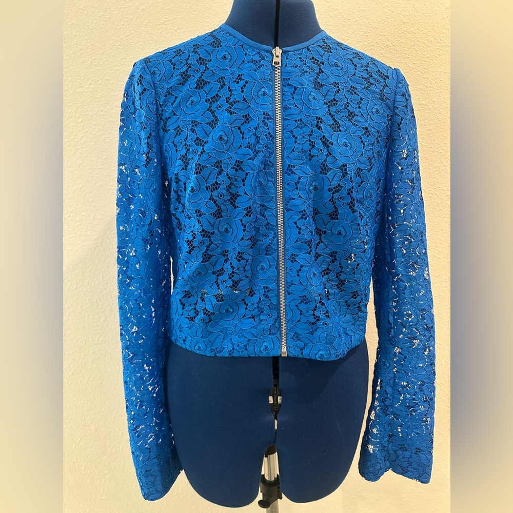 Diane Von Furstenberg Vibrant Blue Lace Jacket